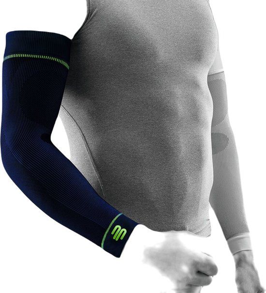 Bauerfeind Sport Compressie Arm Sleeve - Donkerblauw - Extra Lange Sleeve - Maat L - Per paar