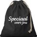 Bellatio Decorations Canvas cadeautasje Speciaal voor jou zwart met koord 25 x 30 cm