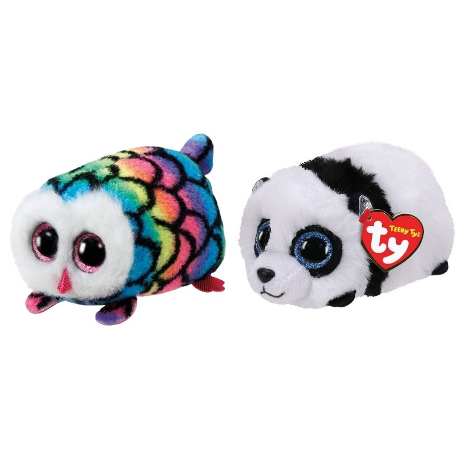 TY - Knuffel - Teeny s - Hootie Owl & Bamboo Panda