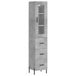 vidaXL Hoge kast, betonkleur, 34,5 x 34 x 180 cm, houtvezelplaat