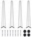 Pieds de meuble - Pieds à vis - 71,1 cm - 3 barreaux - Jeu de 4 - Fer - Convient pour canapé, table et bureau