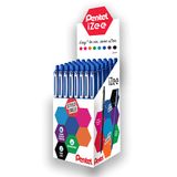 Pentel iZee BX470-C balpen met metalen clip, brede punt, 1 mm, blauw, 48 stuks