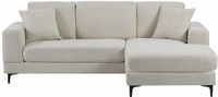 Vente-unique Zitbank met omkeerbare hoek in beige textuurstof - JAMOLO