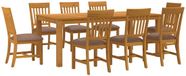 vidaXL Dining set 9-piece Grey Solid Oak