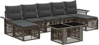 vidaXL Tuinbank Set 8 st Grijs en Donkergrijs polyrattan
