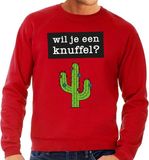 Bellatio Decorations Shoppartners Bv Wil je een knuffel tekst sweater rood heren S