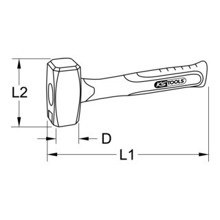 KS Tools KS Tools RVS hamer met glasvezel handvat, 5400g Aantal:1