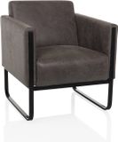 hjh OFFICE Aruba Retro Loungestoel, 1-zitter, grijs