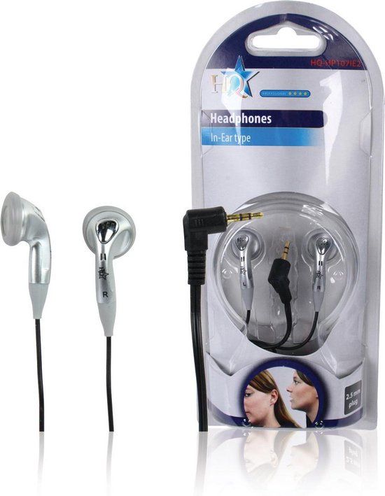 HQ In-Ear Stereo Hoofdtelefoon 2,5mm 1,2m Zilver