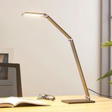 Lucande Mion lampe de bureau LED - bleu gris - métal - 41 cm - dimmable