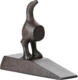 Esschert Design Deurstopper/deurwig Hondenstaart - gietijzer - zwart - 5 x 13 x 11 cm