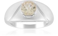 Cavill - Zilveren Ring - 925 Sterling Zilver Gerhodineerd - Oregon Zonnesteen 0,697 ct Rond - Moderne Elegante Ring met Matte Driehoekige Details