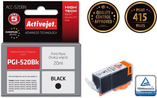 ActiveJet Compatibele inktcartridge ACC-520BN Zwart