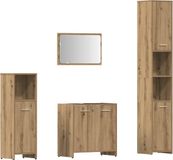 vidaXL - 4-delige Badkamermeubelset - Bewerkt Hout - Artisanaal Eikenkleur