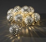 Konstsmide LED Decoratie Lichtsnoer - met Zilverkleurige Sierballen - 1,2 m