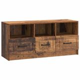 vidaXL TV-kast met lade Oud hout 102 x 34,5 x 47 cm Bewerkt hout