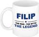 Bellatio Decorations naam cadeau mok - Filip - man myth legend - koffiemok - 300 ml - collega - vaderdag