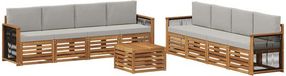vidaXL - Salon d'angle - Acacia bois - Naturel et gris clair