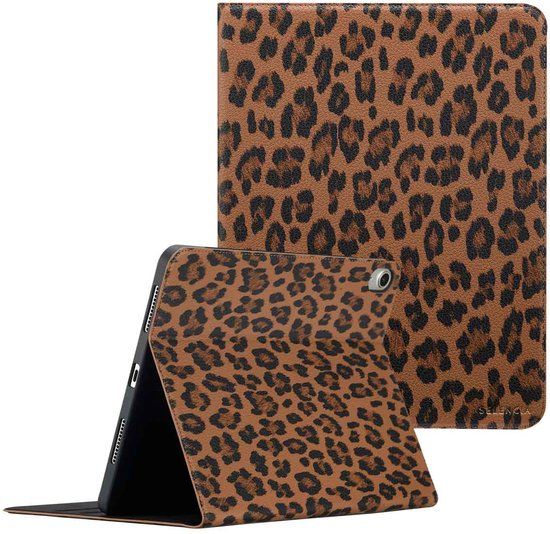 Selencia Tablet Hoes - Geschikt voor Apple iPad Air 5 (2022) / Air 4 (2020) / Air 11 inch (2026) M4 / Air 11 inch (2025) M3 / Air 11 inch (2024) M2 - Sabi Tablethoes met panterprint - Bruin