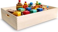 Creative Deco Grote Effen Houten Doos Kist Ongeverfd | 60 x 40 x 13,5 cm