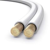 PureLink SP061-020 luidsprekerkabel 2 x 2,5mm² (99,9% OFC, massieve koperstrengen van 0,20 mm) hifi luidsprekerkabel, 20 m, wit