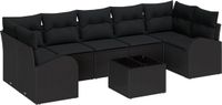 vidaXL Tuinbank Set Zwart Poly Rattan