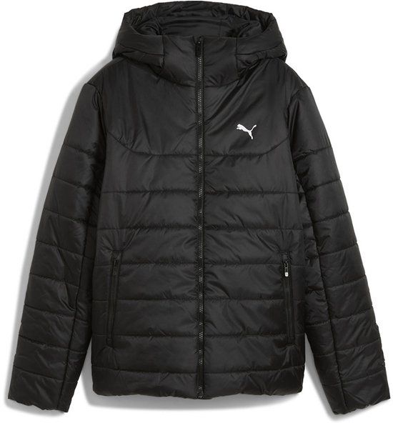 PUMA ESS Gewatteerde Jas met Capuchon - Zwart - Maat L