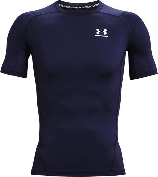 Under Armour UA Heatgear Armour Compressie Sportshirt Heren - Navy - XL