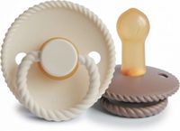 Frigg Fopspeen Rope Cream/Sepia T2 6-18mnd (2 stuks)