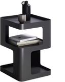 Luxaliving Nachtkastje-Bijzettafel - Zwart Metaal - Industrieel - L40xB40xH54