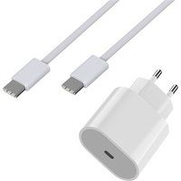 Phonillico® 20W Snellader + 2 Meter USB-C naar USB-C Kabel voor iPhone 16 / 16 Plus / 16 Pro / 16 Pro Max / 15 / 15 Plus / 15 Pro / 15 Pro Max