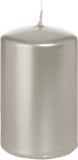 Trend Candles Cilinderkaars/stompkaars - zilver - 5 x 8 cm - 18 branduren
