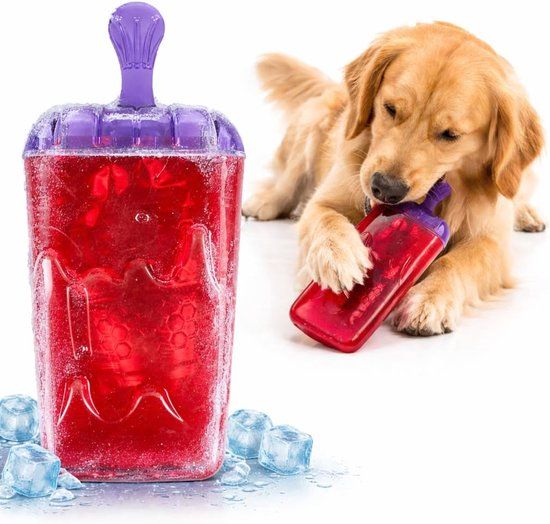 Flamingo Wael IJslolly Rood - zomers kauw- en apporteerspeeltje voor honden - 15,5 cm
