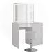 Vicco Sherry Kaptafel set met kruk – 89.8 cm met LED-spiegel en kruk Wit/wit hoogglans