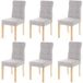 HWC-E58 Set van 6 eetkamerstoelen - Stof/Textiel Grijs met Lichte Poten