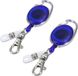 kwmobile Sleutelhanger met uittrekbaar koord - Set van 2 stuks - Blauw