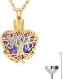 Hemelwinkel Gold Forest Luxe Ashanger - met Ketting (55 cm) - Voor As, Haren of Parfum - Assieraad - As Ketting - Gedenksieraad - Urn - As Hanger - Incl. As vuller en Opbergzakje