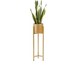 QUVIO Plantenstandaard metaal - 22x22x75 cm - Goud
