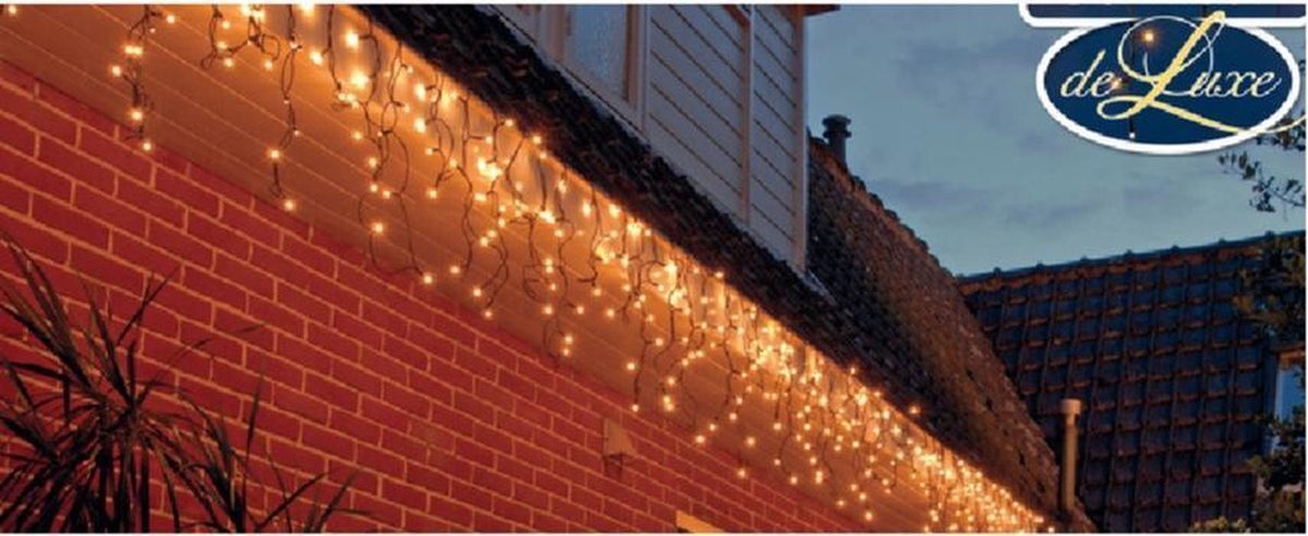 Anna's Collection Ijspegelverlichting lichtsnoeren met 400 warm witte lampjes - Ijspegellampjes/ijspegellichtjes - Kerstverlichting
