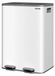 Poubelle double, 2x30 litres - Poubelle à pédale - Inox - Rectangulaire - Fermeture douce du couvercle - Bacs intérieurs amovibles - Beige