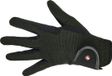 HKM Rijhandschoenen - Professional Nubuk Lederimitat - Zwart/Donkergrijs XS