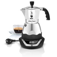 Bialetti Moka Timer Elektrische Espressomaker - 3 Kopjes - Zwart/Zilver