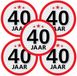 Bellatio Decorations 40 jaar leeftijd sticker - 15x - rond - Dia 15 cm - 40 jaar verjaardag - jubileum - leeftijd versiering