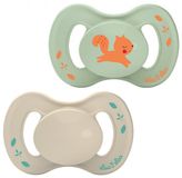 Luc et Léa Nature 2 Anatomische Fopspenen Extra-Fijne Speen 6-18 Maanden (Modellen : Eekhoorn en mollengroen)
