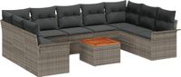 vidaXL Tuinbank Set Grijs Poly Rattan