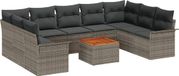 vidaXL Tuinbank Set Grijs Poly Rattan