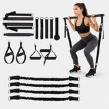 Relaxdays Pilates bar - met weerstandsbanden - zwart