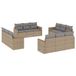 vidaXL Loungeset avec coussins 13 pièces polyrattan beige