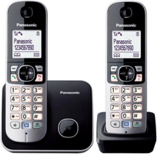 Panasonic KX-TG6812GB DECT telefoon - Zwart - Nummerherkenning
