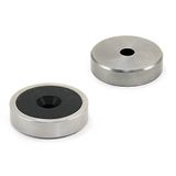 Magneet Expert® 31mm dia x 6mm dik Rubber gecoat N42 Neodymium "2 Paal" Pot Magneet (Pak van 1)